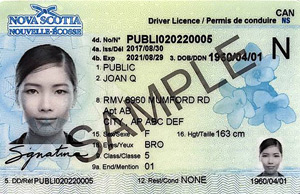 Nova Scotia driving licence